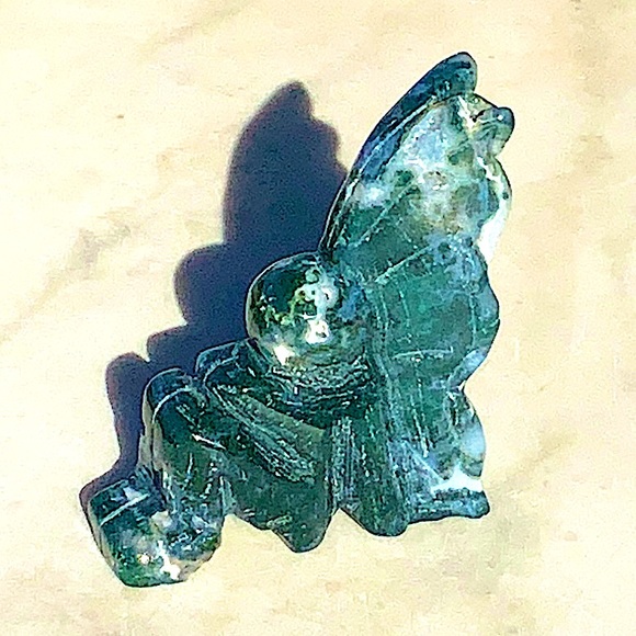 MOSS AGATE DRUZY FAIRY CRYSTAL NATURAL QUARTZ GEMSTONE NEW HEALING STONE 3 1/4IN - Picture 2 of 12